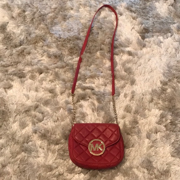 Michael Kors Handbags - Michael Kors Red Leather Crossbody Bag